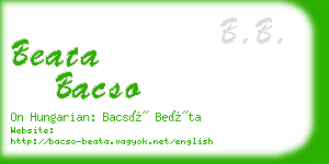 beata bacso business card